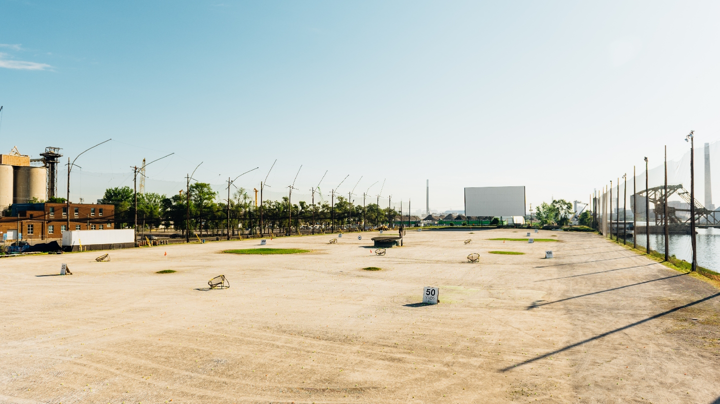 The Docks Driving Range covered golf bays with range balls and clubs